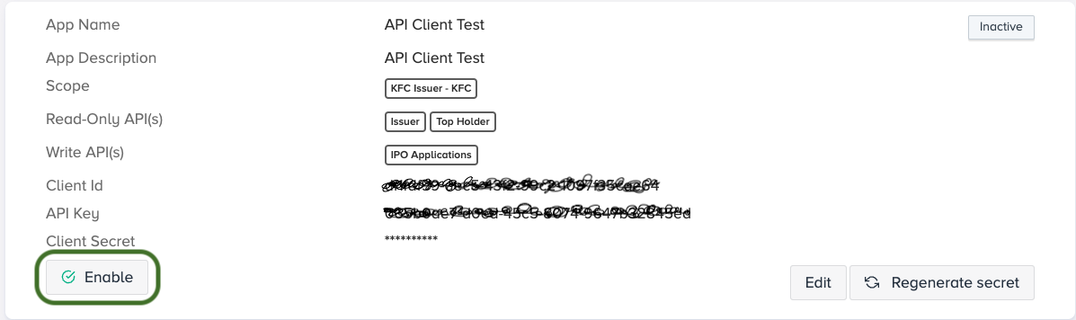 enable app